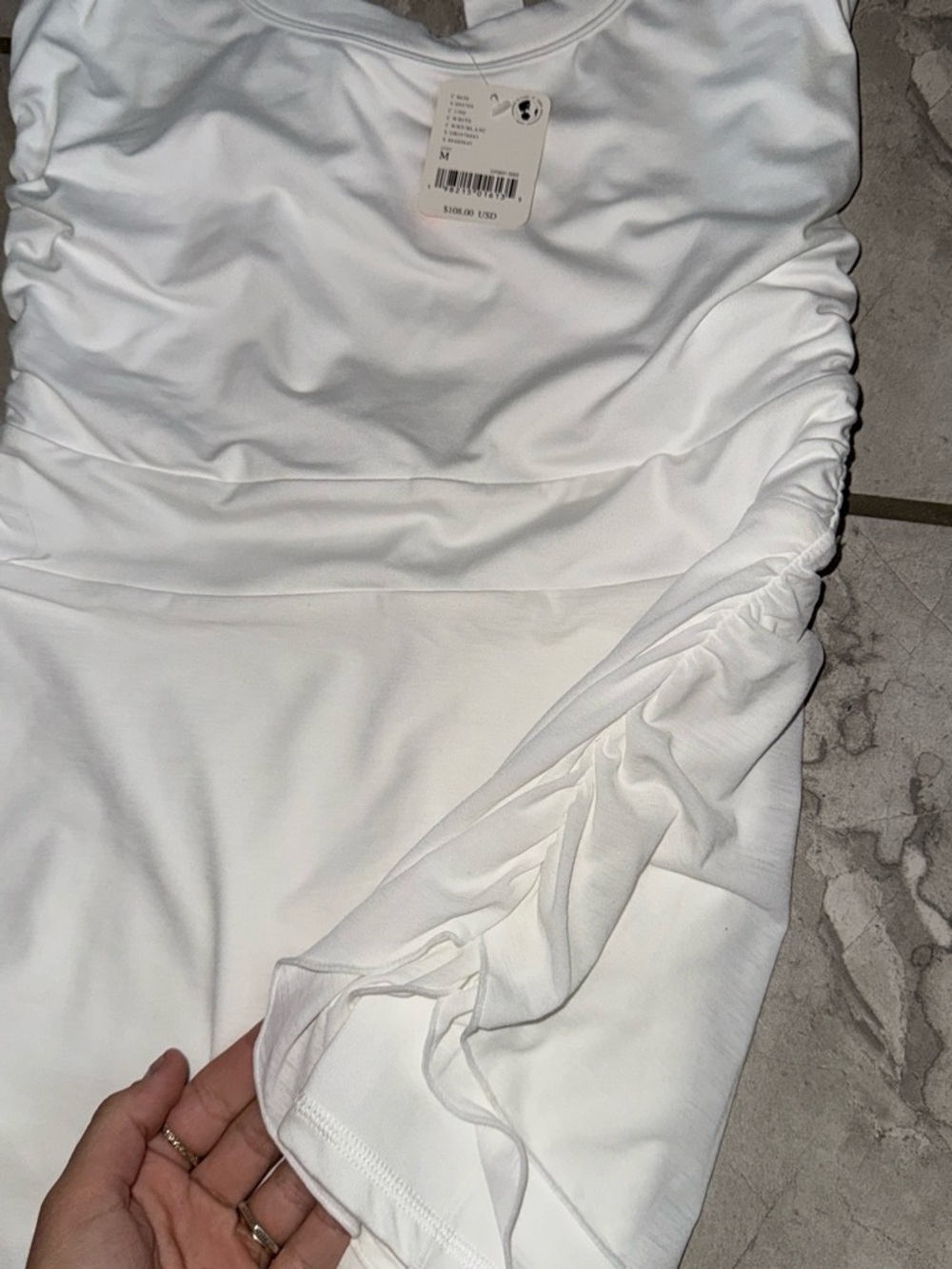 FP Movement by Free People White Halter Ruched Tennis Dress NWT original 108 - Picture 4 of 4